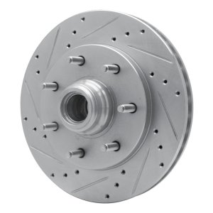 Ford F-150 Brake Rotor (1) - Front Left - R1 Concepts - Drilled & Slotted - Silver - `97-`02